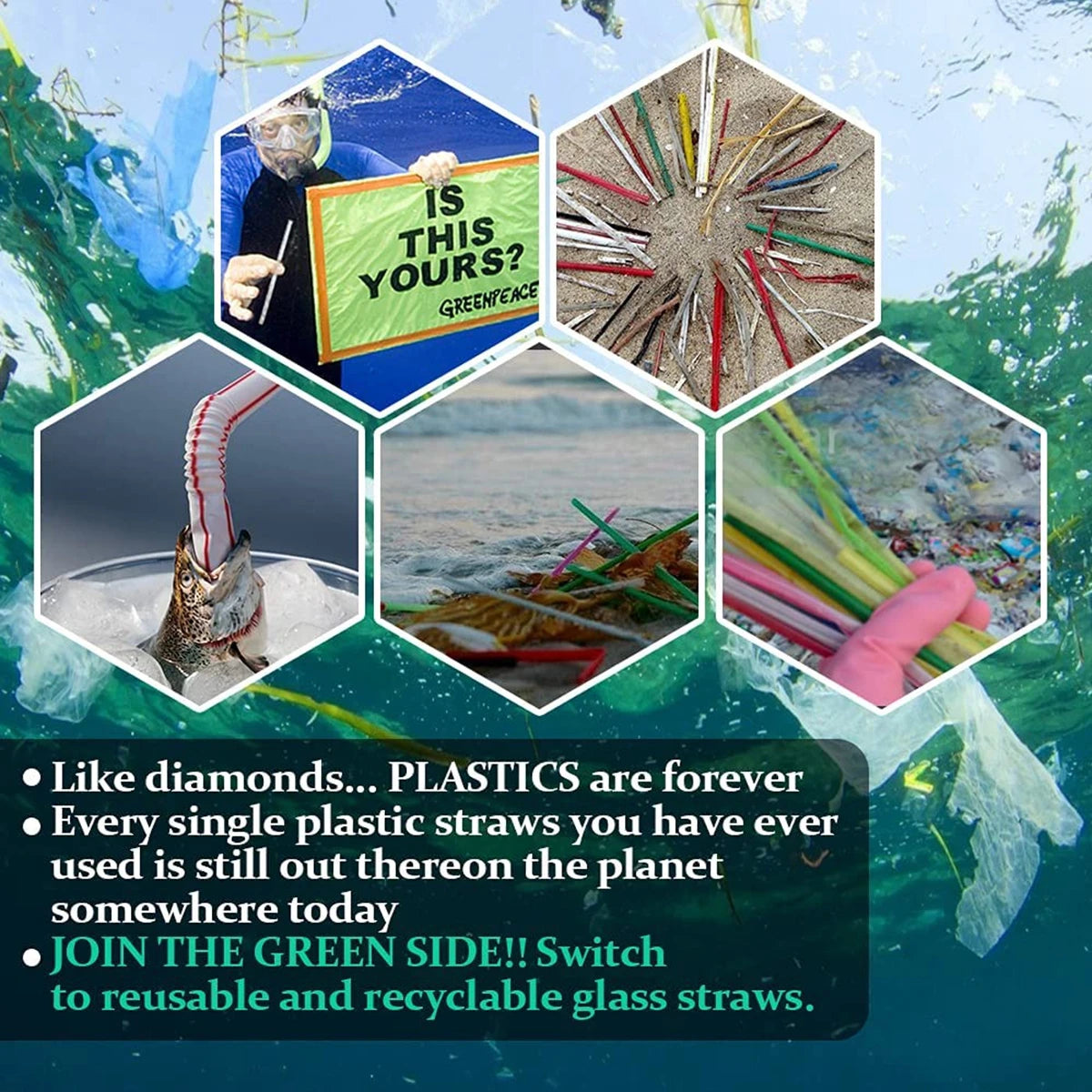 Glass Drinking Straws Kitchen Bar Reusable Drinking Straws Eco-friendly Glass Cocktail Straws for Juice Milk Coffee Bar Drinks