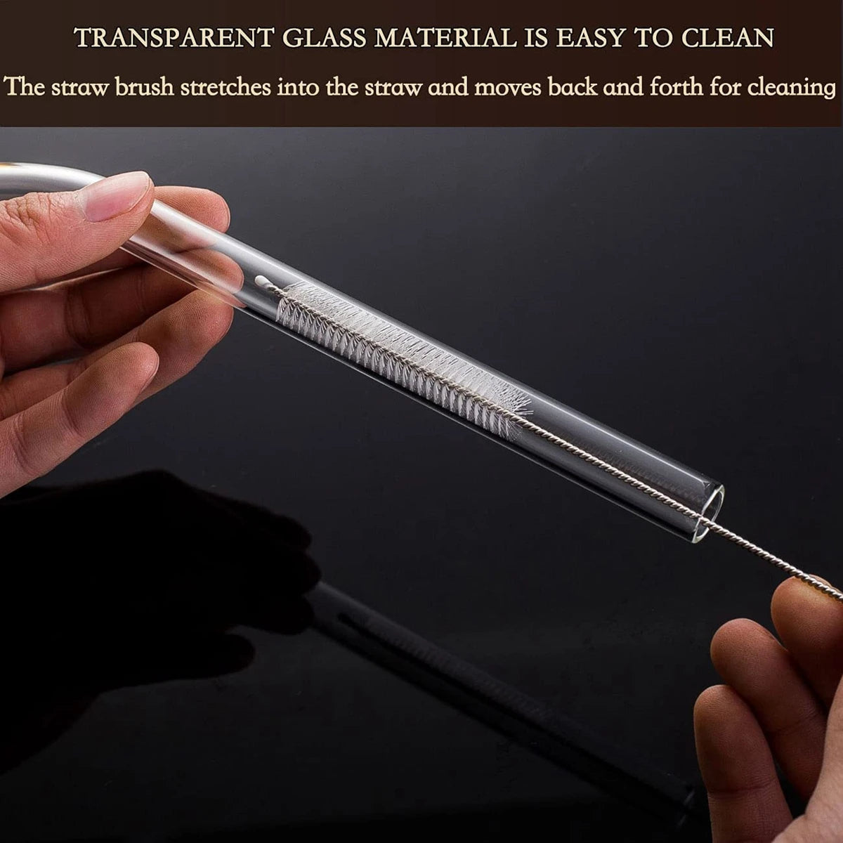 Glass Drinking Straws Kitchen Bar Reusable Drinking Straws Eco-friendly Glass Cocktail Straws for Juice Milk Coffee Bar Drinks