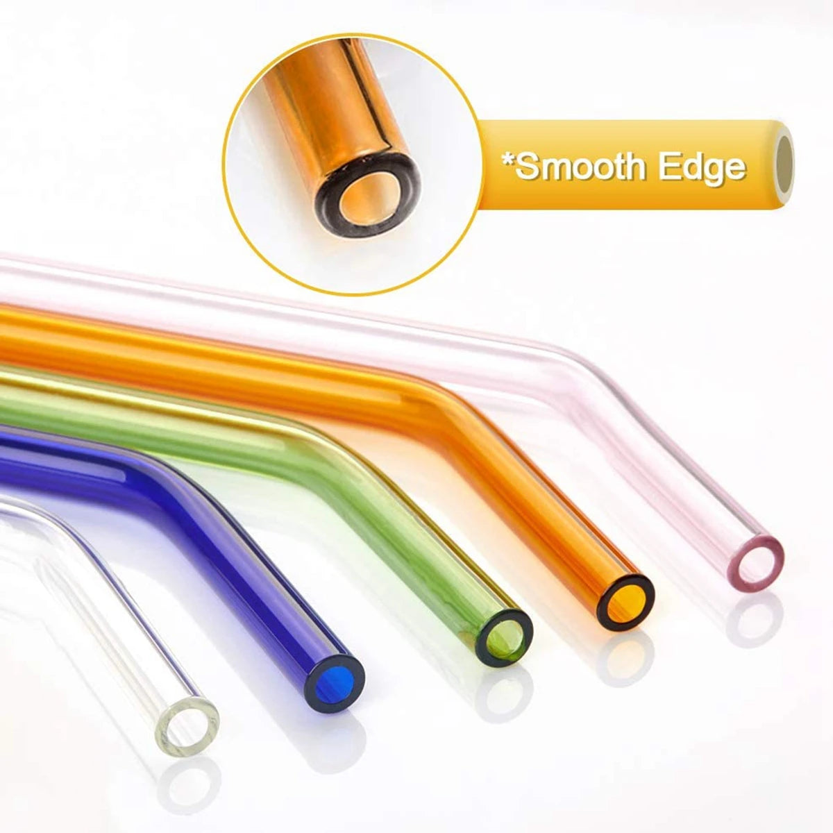 Glass Drinking Straws Kitchen Bar Reusable Drinking Straws Eco-friendly Glass Cocktail Straws for Juice Milk Coffee Bar Drinks