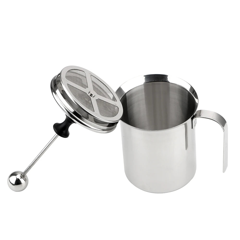 400/800ML Stainless Steel Coffee Foamer Double Mesh Milk Creamer Manual Milk Frother Coffee Mixer milk pitcher Kitchen Tools