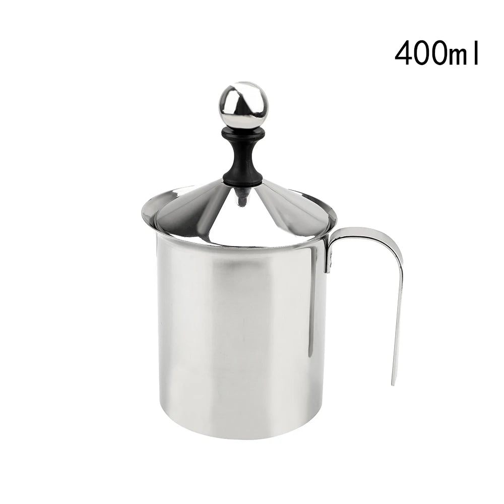 400/800ML Stainless Steel Coffee Foamer Double Mesh Milk Creamer Manual Milk Frother Coffee Mixer milk pitcher Kitchen Tools