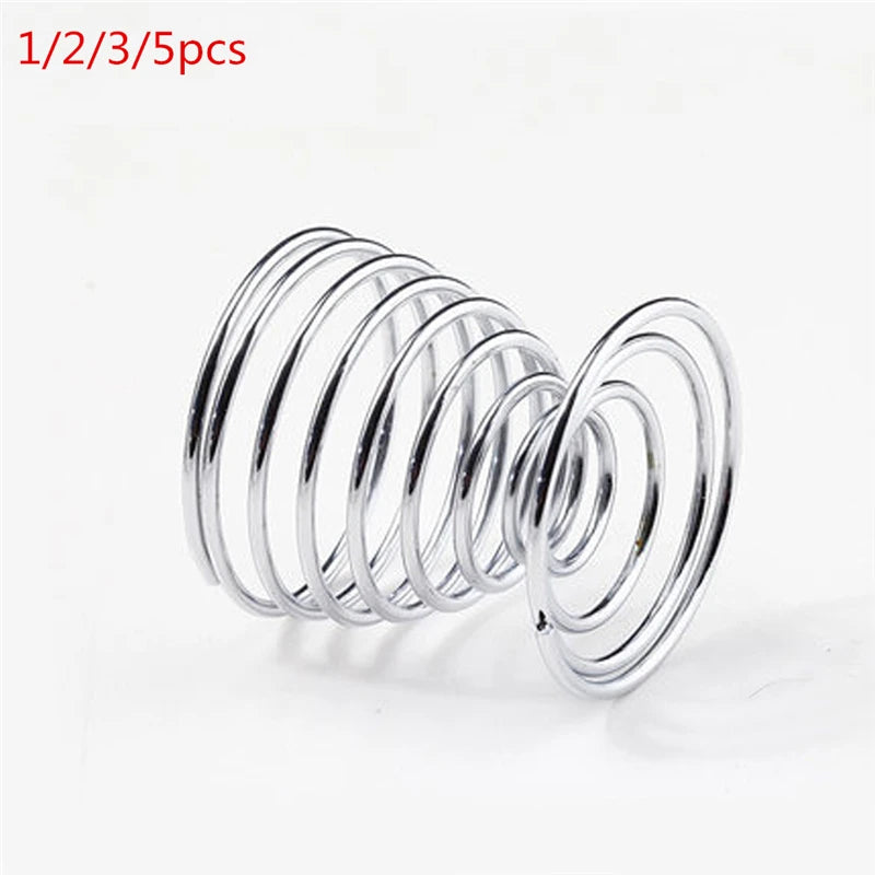 Stainelss Steel Spring Wire Tray Egg Cup Boiled Eggs Holder Stand Storage  Metal Egg Cup Spiral Spring Holder Kitchen Breakfast