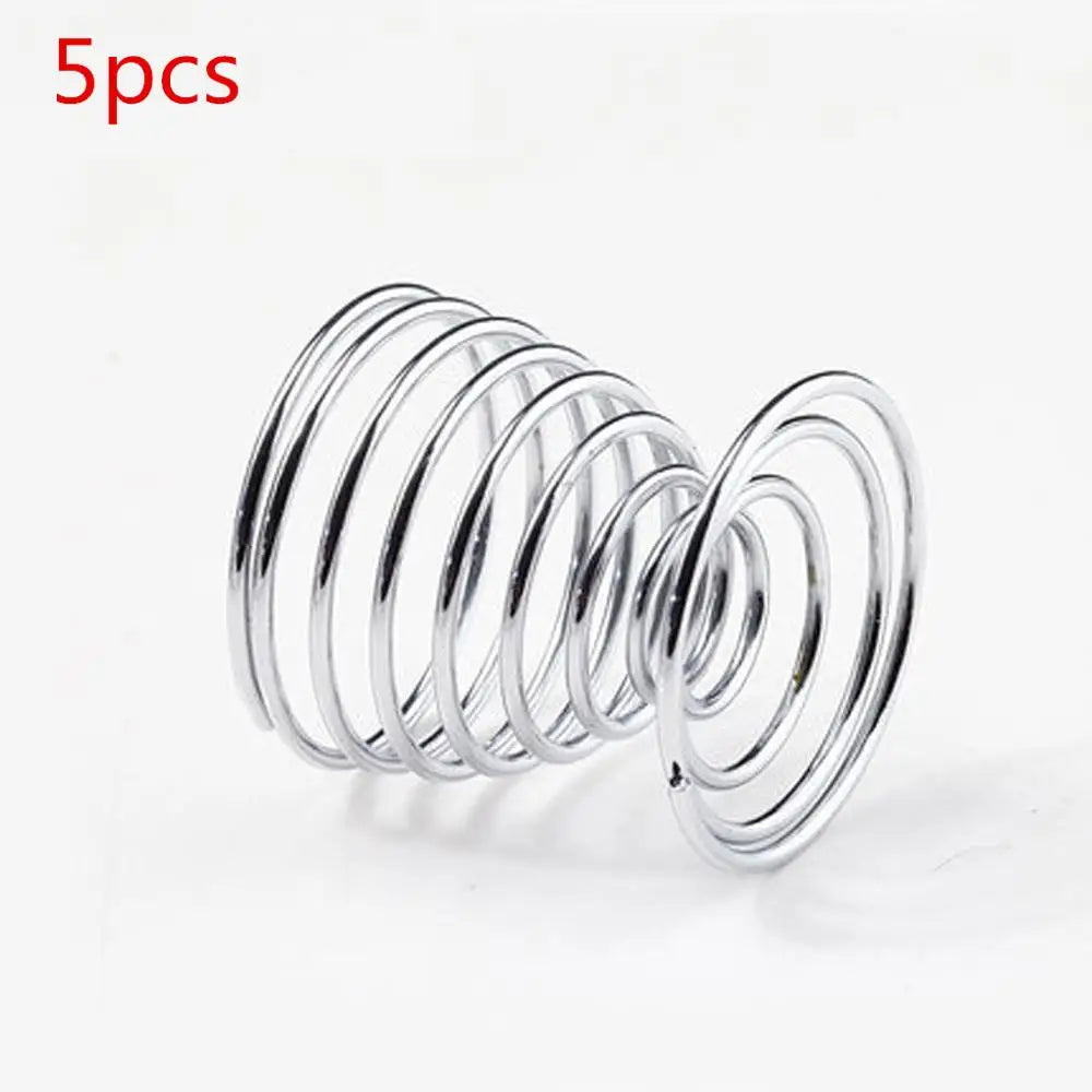 Stainelss Steel Spring Wire Tray Egg Cup Boiled Eggs Holder Stand Storage  Metal Egg Cup Spiral Spring Holder Kitchen Breakfast