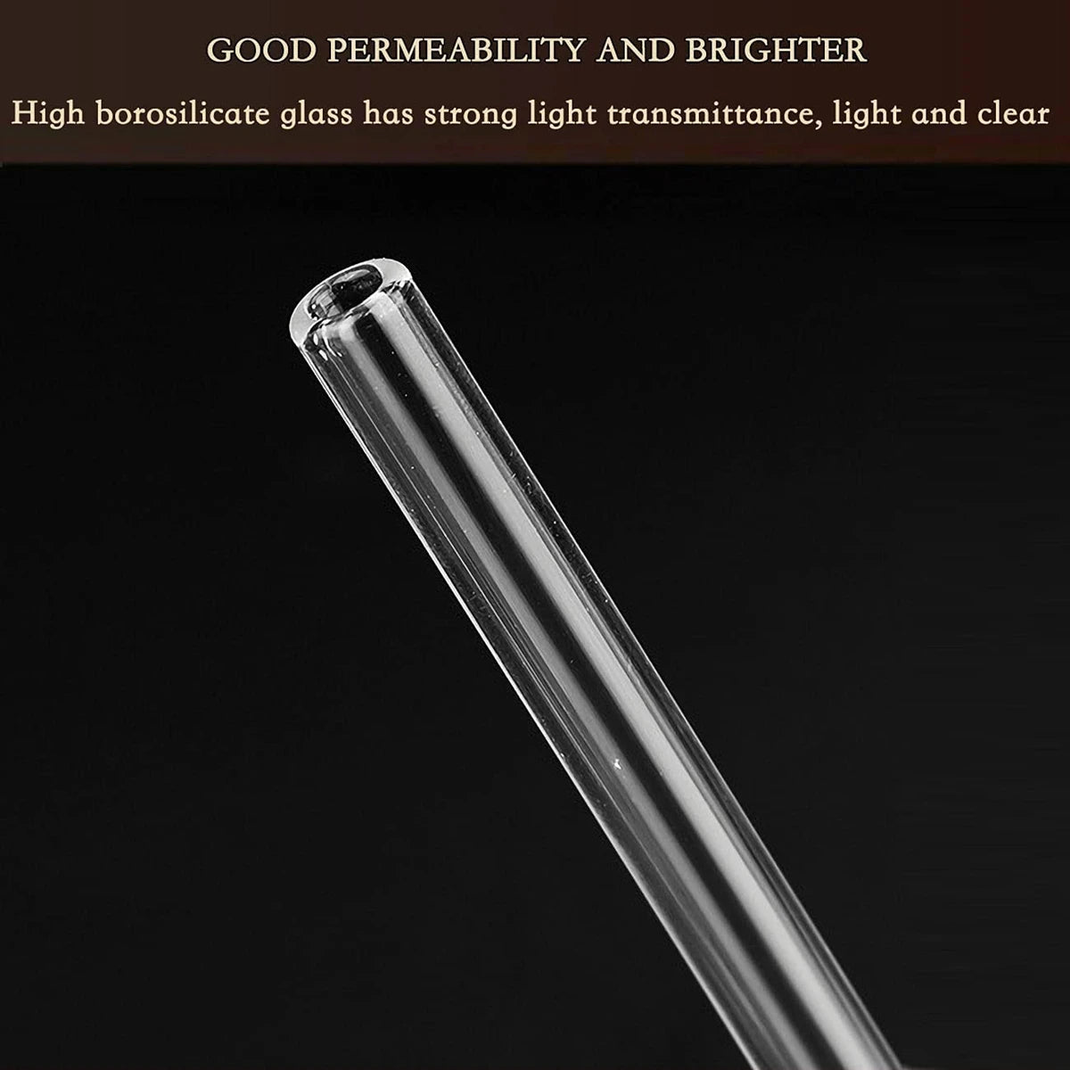 Glass Drinking Straws Kitchen Bar Reusable Drinking Straws Eco-friendly Glass Cocktail Straws for Juice Milk Coffee Bar Drinks