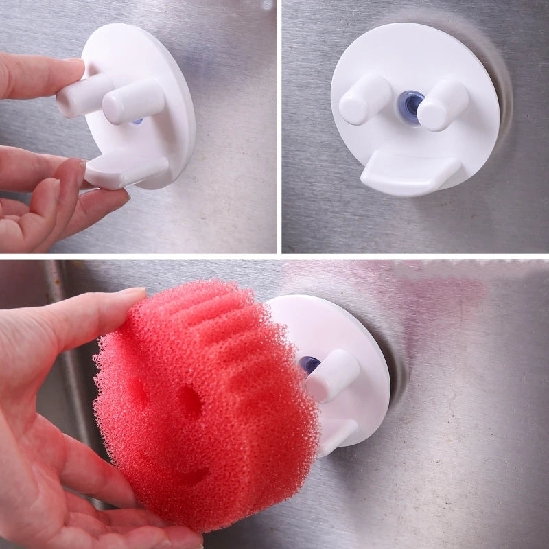 Smiling Sponge Brush Rack Suitable For Daddy Sponge Brush Suction Cup Holder Kitchen Sink Hanger Kitchen Storage Tools Supplies