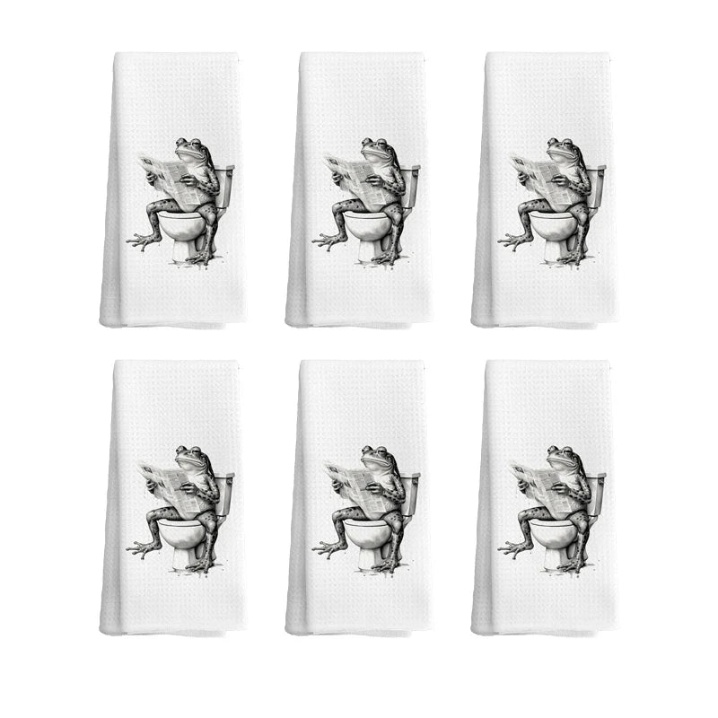 1/2/4/6 Frog Kitchen Towels for Toilet Use, Fun Seasonal Kitchen Decoration, Kitchen Hanging Towels, 15.7x23.6 inches