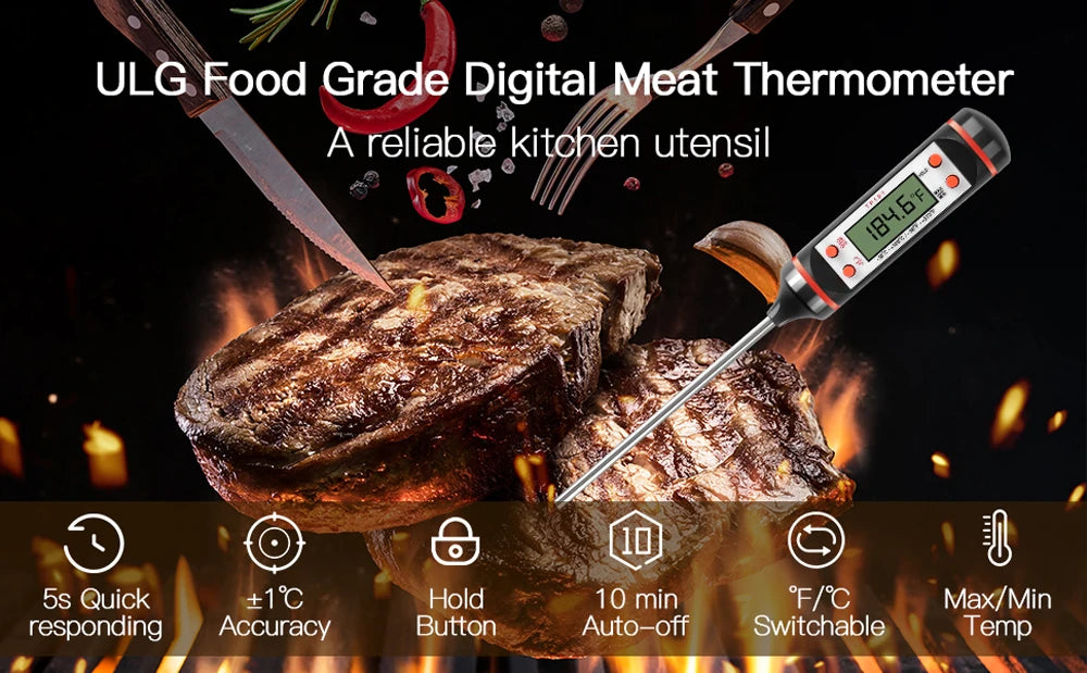 Food Baking Digital Kitchen Thermometer Electronic Probe Type Liquid Barbecue BBQ Temperature Measuring Pen