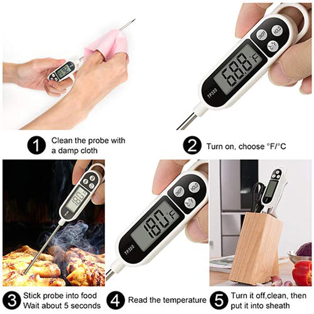 Food Baking Digital Kitchen Thermometer Electronic Probe Type Liquid Barbecue BBQ Temperature Measuring Pen