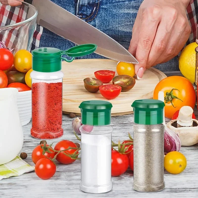 Transparent Seasoning Jars Salt Pepper Shaker Bottles Spices Storage Condiment Boxes Powder Storage Container Kitchen Gadget