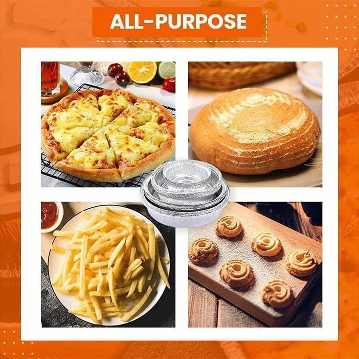 10pcs Air Fryer Aluminium Foil Trays Round Containers Tin Box Disposable Steaming Basket Kitchen Baking Tool BBQ Drip Pan Tray