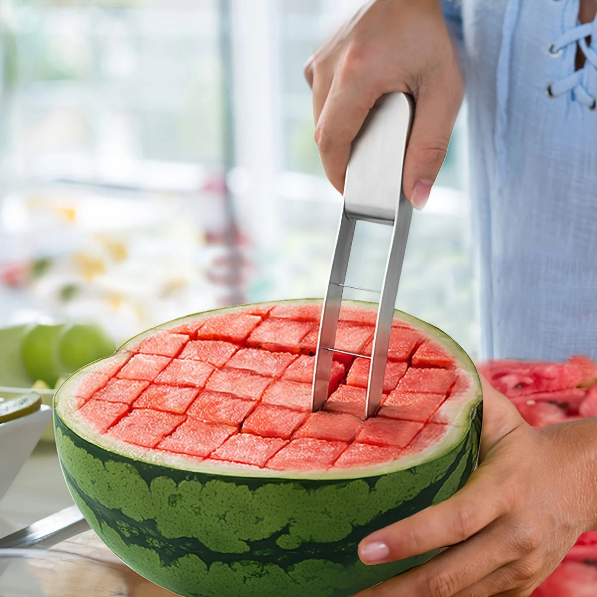 Watermelon Artifact Slicing Knife Stainless Steel Knife Corer Fruit And Vegetable Tools Watermelon Clip kitchen Accessories
