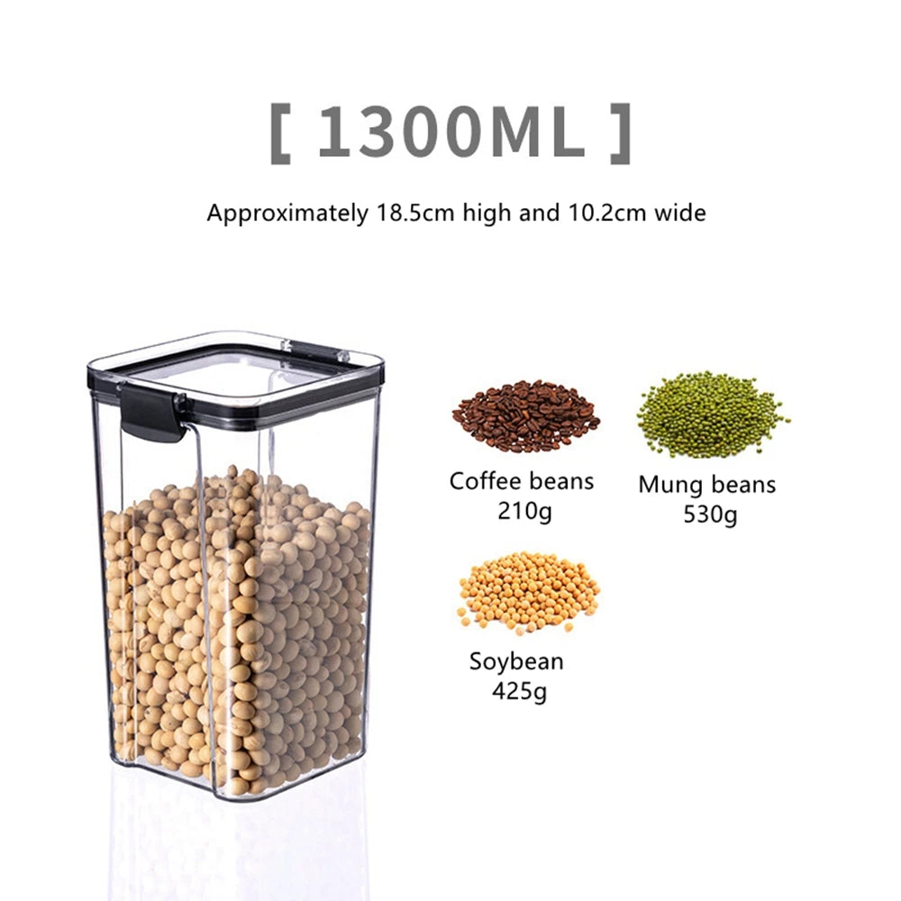 Food Storage Box Kitchen Containers Plastic Box Jars for Bulk Cereals Refrigerator Organizers for Pantry Organizer Jars With Lid
