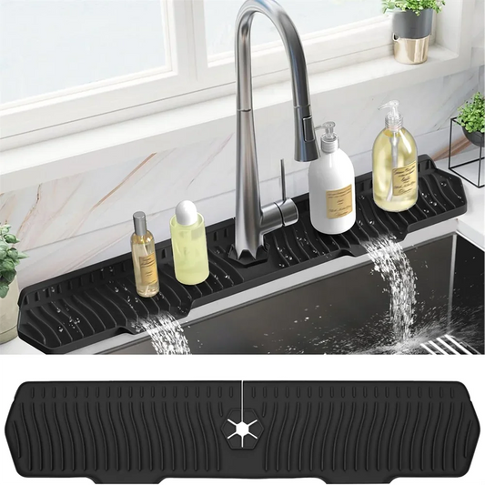 24/29.5inch Faucet Drain Pad Kitchen Household Anti-Splash Non-Slip Faucet Pad Dry Foldable Washing Countertop Soap Non-Slip Pad