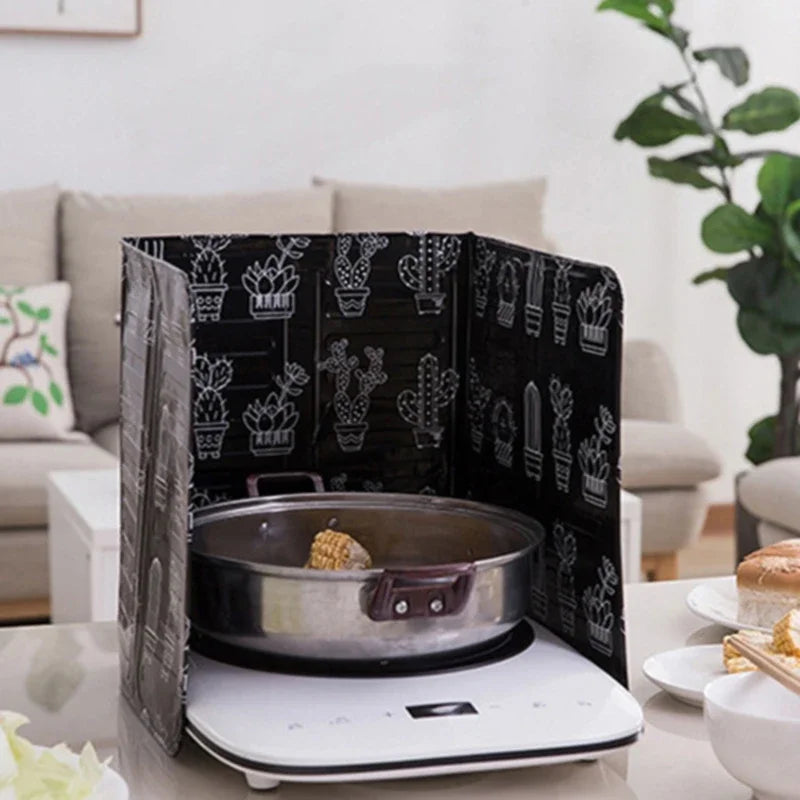 Aluminum Foil Foldable Kitchen Gas Stove Baffle Plate Portable Frying Pan Oil Splash Protection Screen Kichen Accessories Gadget