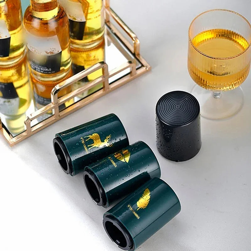 Creative Magnetic Automatic Beer Bottle Opener Kitchen Press Lid Stainless Steel Bottle Opener Tools Portable Bar Gadgets