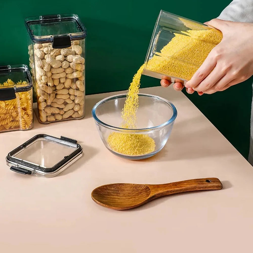 Food Storage Box Kitchen Containers Plastic Box Jars for Bulk Cereals Refrigerator Organizers for Pantry Organizer Jars With Lid