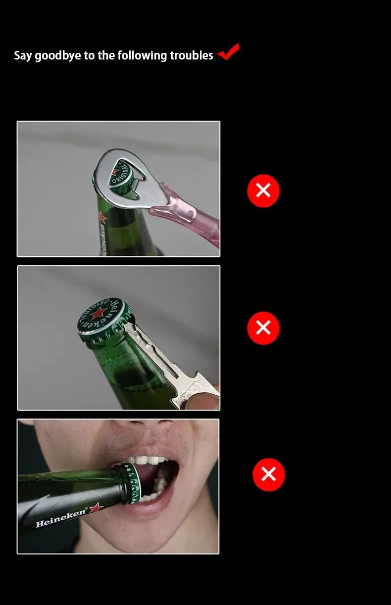 Creative Magnetic Automatic Beer Bottle Opener Kitchen Press Lid Stainless Steel Bottle Opener Tools Portable Bar Gadgets