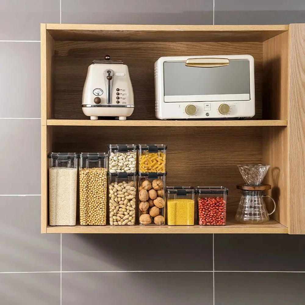 Food Storage Box Kitchen Containers Plastic Box Jars for Bulk Cereals Refrigerator Organizers for Pantry Organizer Jars With Lid