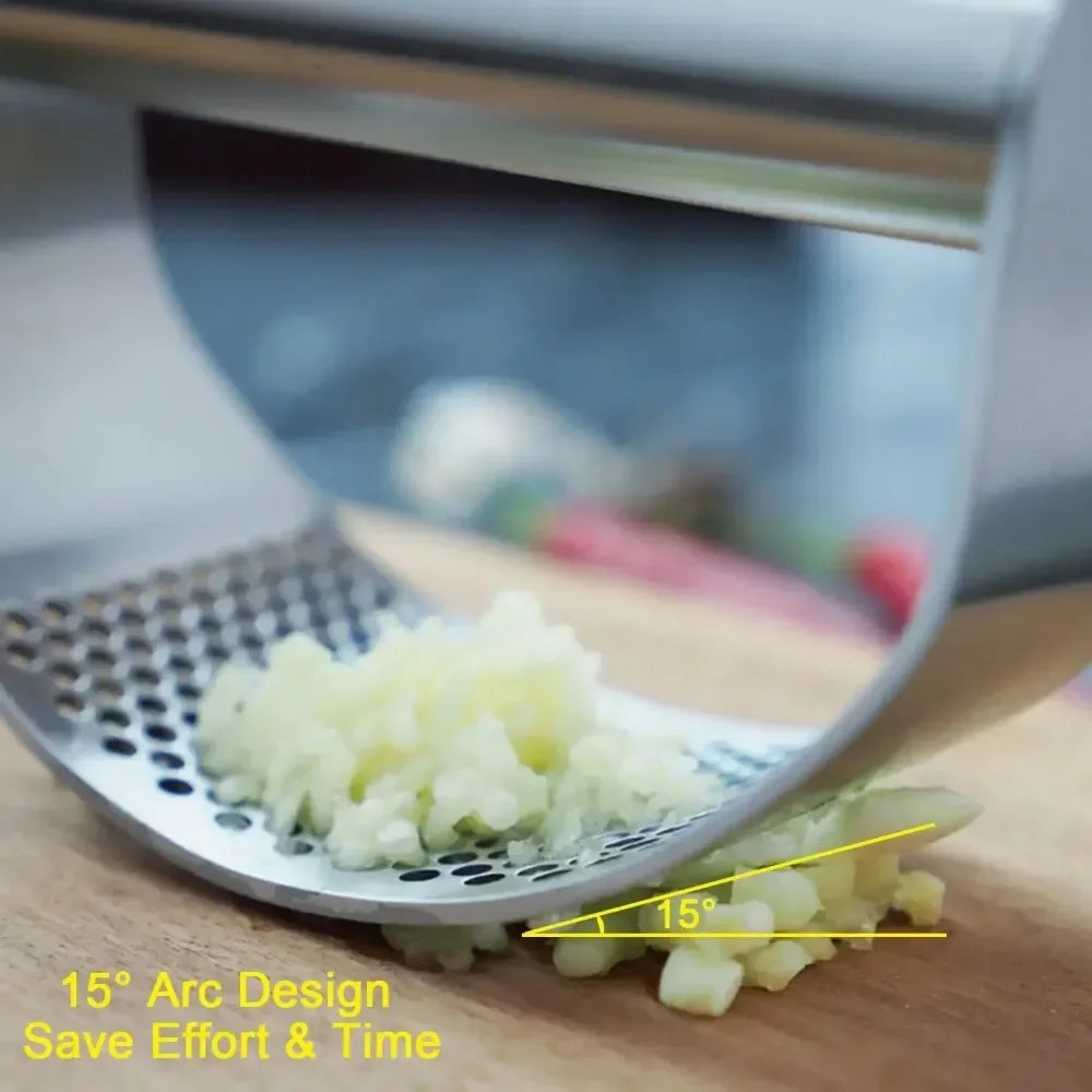 New Stainless Steel Garlic Press Squeezer Manual Mincer Chopping Garlic Tool Fruit Vegetable Tools Kitchen Gadget Accessories