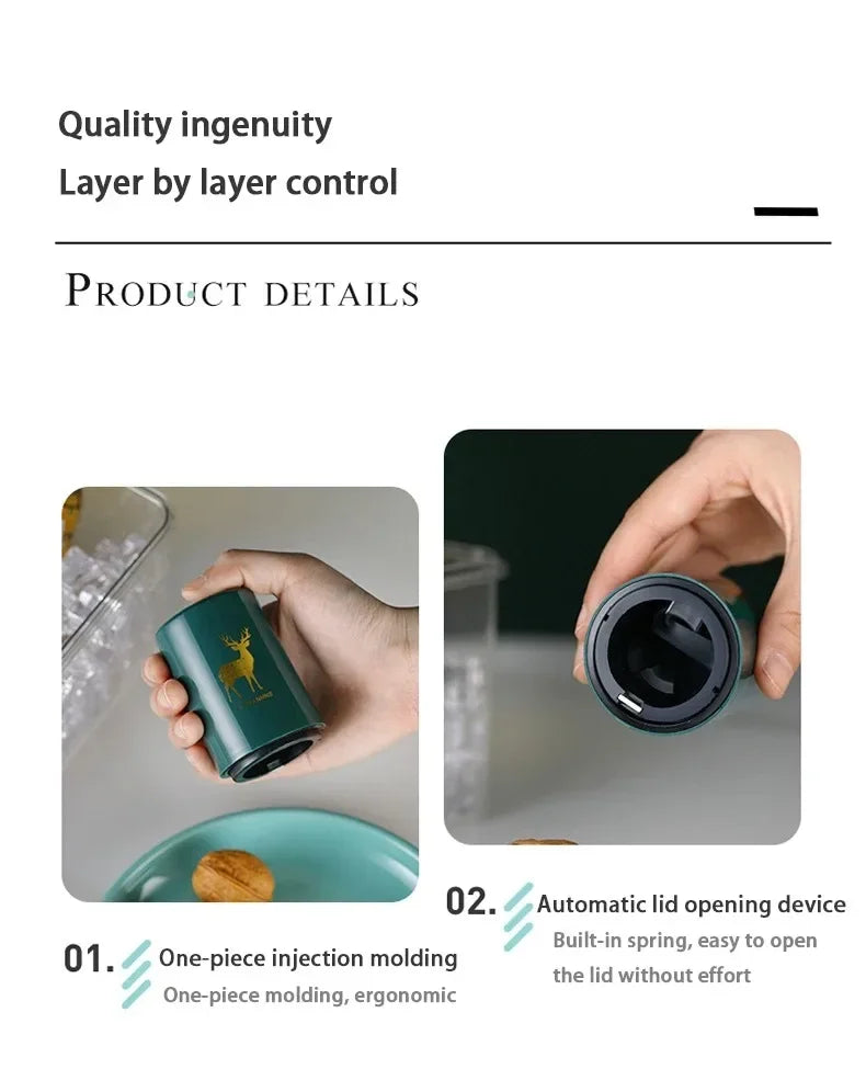 Creative Magnetic Automatic Beer Bottle Opener Kitchen Press Lid Stainless Steel Bottle Opener Tools Portable Bar Gadgets