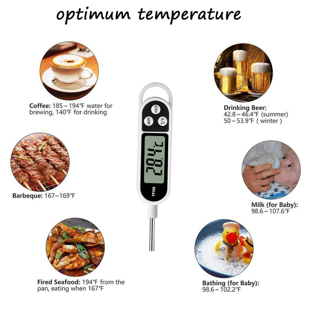 Food Baking Digital Kitchen Thermometer Electronic Probe Type Liquid Barbecue BBQ Temperature Measuring Pen