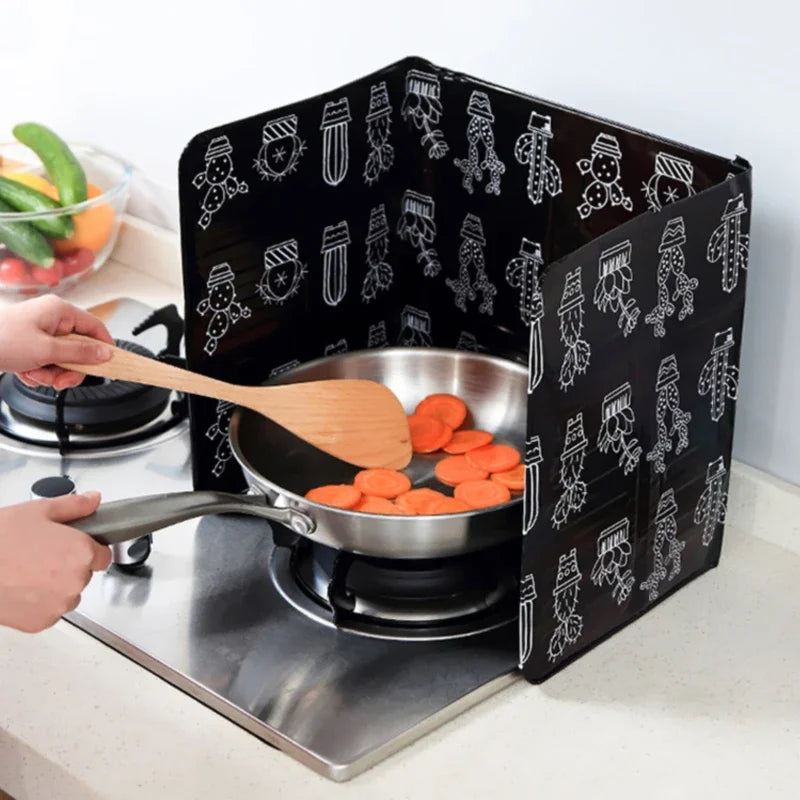Aluminum Foil Foldable Kitchen Gas Stove Baffle Plate Portable Frying Pan Oil Splash Protection Screen Kichen Accessories Gadget