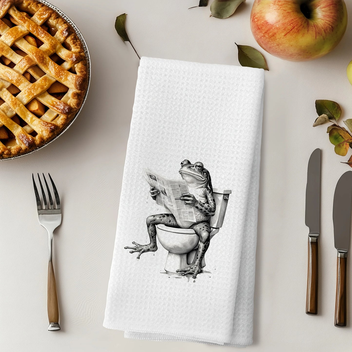 1/2/4/6 Frog Kitchen Towels for Toilet Use, Fun Seasonal Kitchen Decoration, Kitchen Hanging Towels, 15.7x23.6 inches