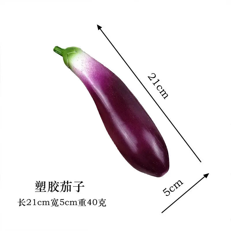 PU High Simulation Eggplant Model Artificial Decorations Eggplant Kitchen Decoration Props Foam Eggplant Artificial Vegetables