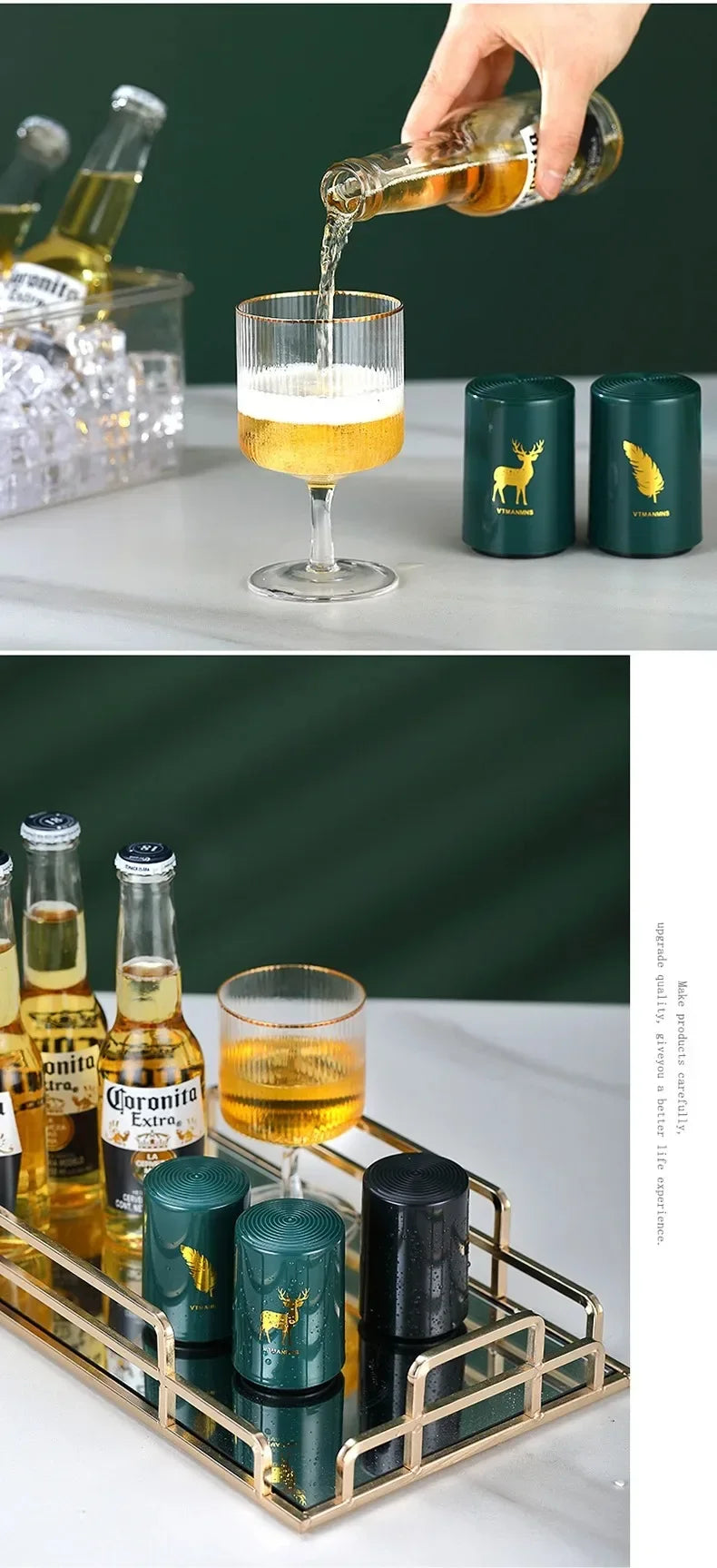 Creative Magnetic Automatic Beer Bottle Opener Kitchen Press Lid Stainless Steel Bottle Opener Tools Portable Bar Gadgets
