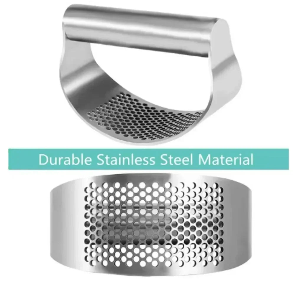 New Stainless Steel Garlic Press Squeezer Manual Mincer Chopping Garlic Tool Fruit Vegetable Tools Kitchen Gadget Accessories