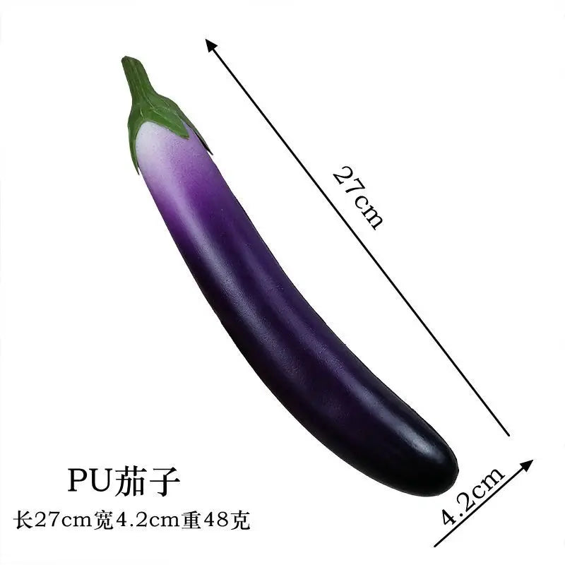 PU High Simulation Eggplant Model Artificial Decorations Eggplant Kitchen Decoration Props Foam Eggplant Artificial Vegetables
