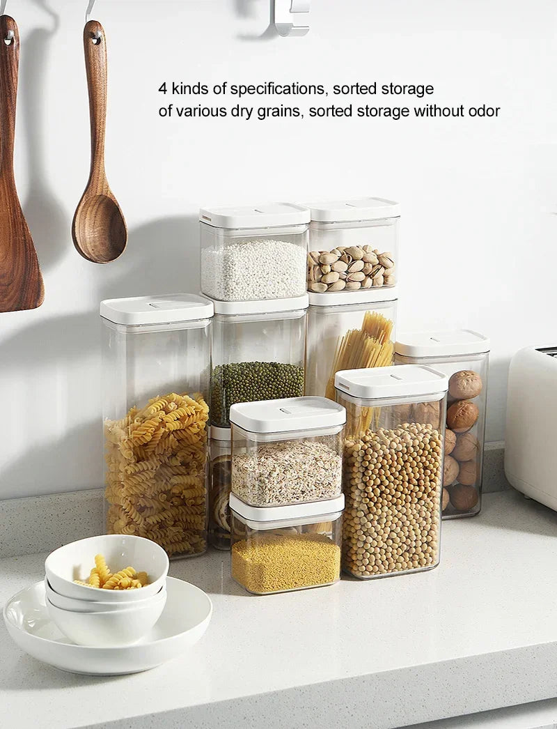 Pasta Storage Box Transparent Plastic Grain Seal Tank Spaghetti Storage Container Moisture-Proof Snack Jar Kitchen Food Tank