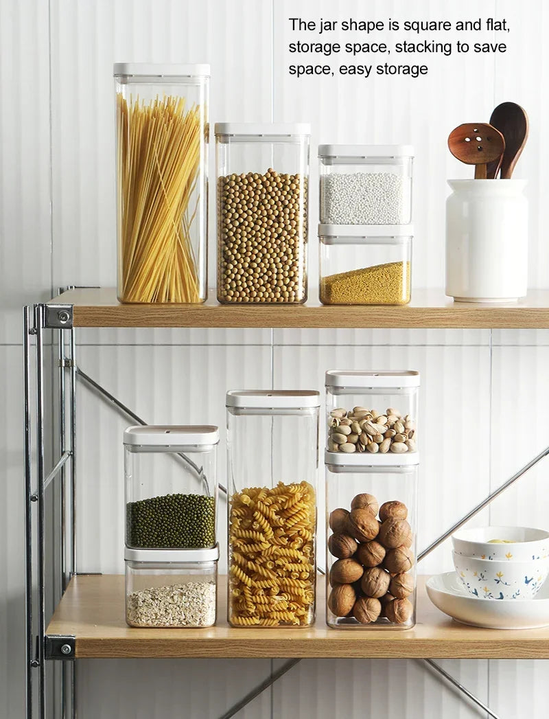 Pasta Storage Box Transparent Plastic Grain Seal Tank Spaghetti Storage Container Moisture-Proof Snack Jar Kitchen Food Tank
