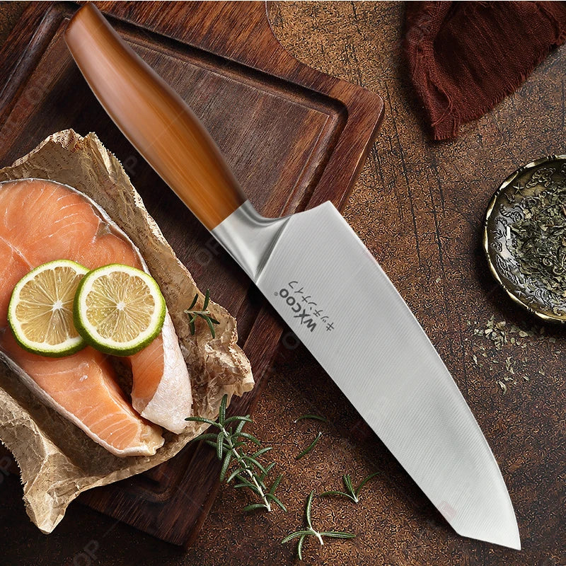 Japanese Kitchen Knives Stainless Steel Professional Chef Knife  Cleaver Santoku Knife Fruit Slicing Utility Knife Cooking Tools