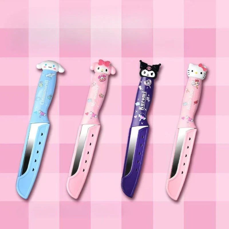 Kawaii Sanrio cartoon Hello kittykuromiMy melody cute fruit knife paring knife set kitchen dormitory knife picnic portable gift