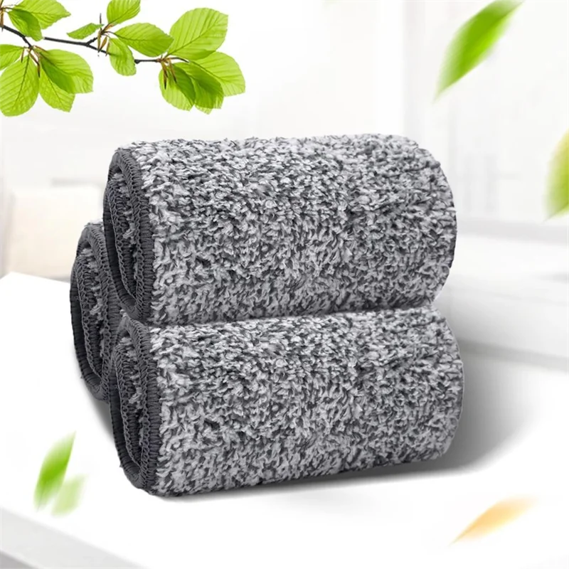 3-12pcs Microfiber Mop Pad Replacement Head Floor Cleaning Cloth Pads Flat Squeeze Hand Free Wringing Tools for Home, Kitchen