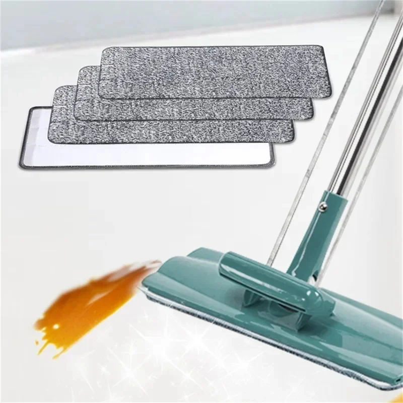 3-12pcs Microfiber Mop Pad Replacement Head Floor Cleaning Cloth Pads Flat Squeeze Hand Free Wringing Tools for Home, Kitchen