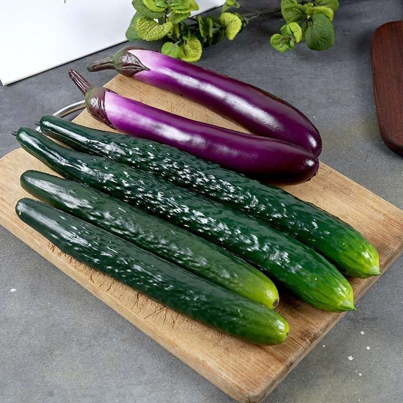 PU High Simulation Eggplant Model Artificial Decorations Eggplant Kitchen Decoration Props Foam Eggplant Artificial Vegetables