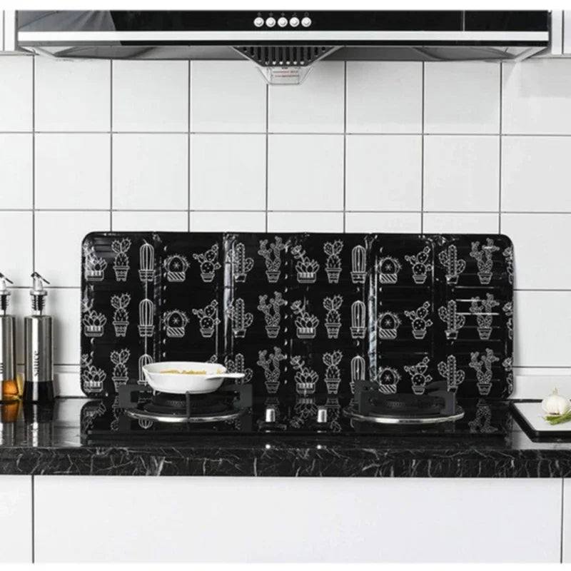 Aluminum Foil Foldable Kitchen Gas Stove Baffle Plate Portable Frying Pan Oil Splash Protection Screen Kichen Accessories Gadget