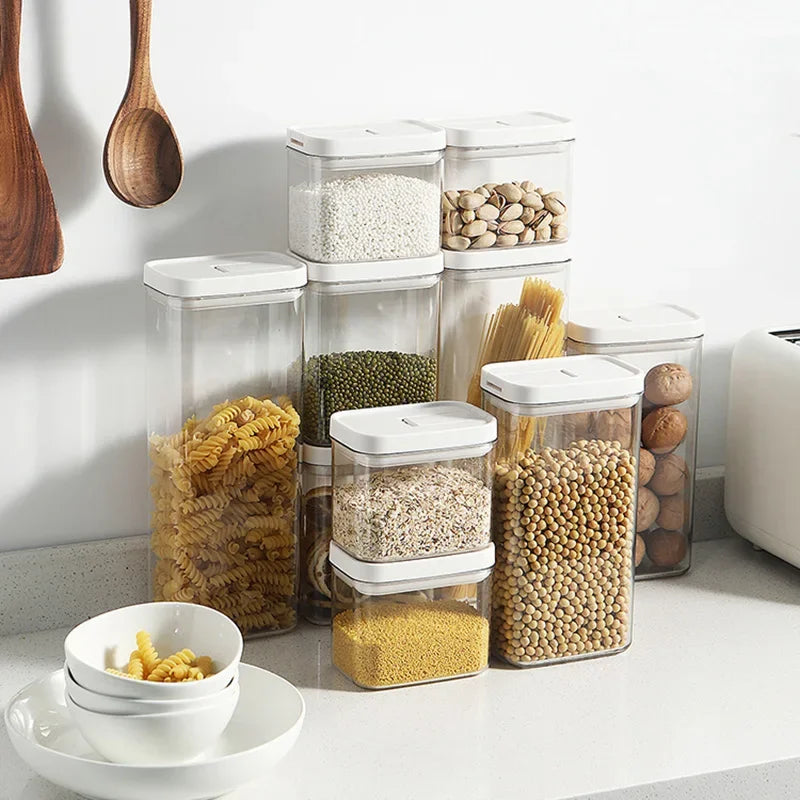Pasta Storage Box Transparent Plastic Grain Seal Tank Spaghetti Storage Container Moisture-Proof Snack Jar Kitchen Food Tank