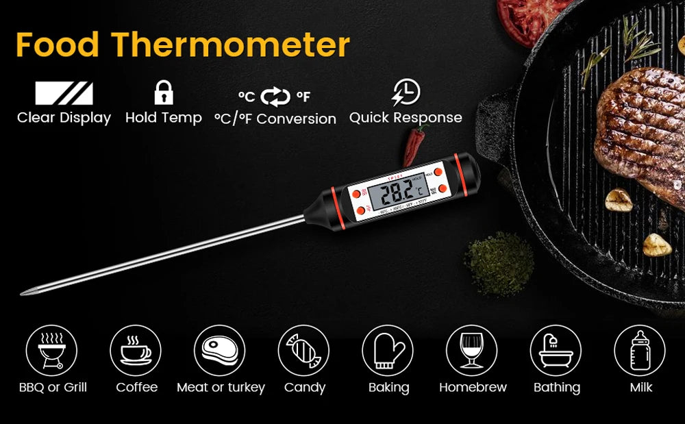Food Baking Digital Kitchen Thermometer Electronic Probe Type Liquid Barbecue BBQ Temperature Measuring Pen