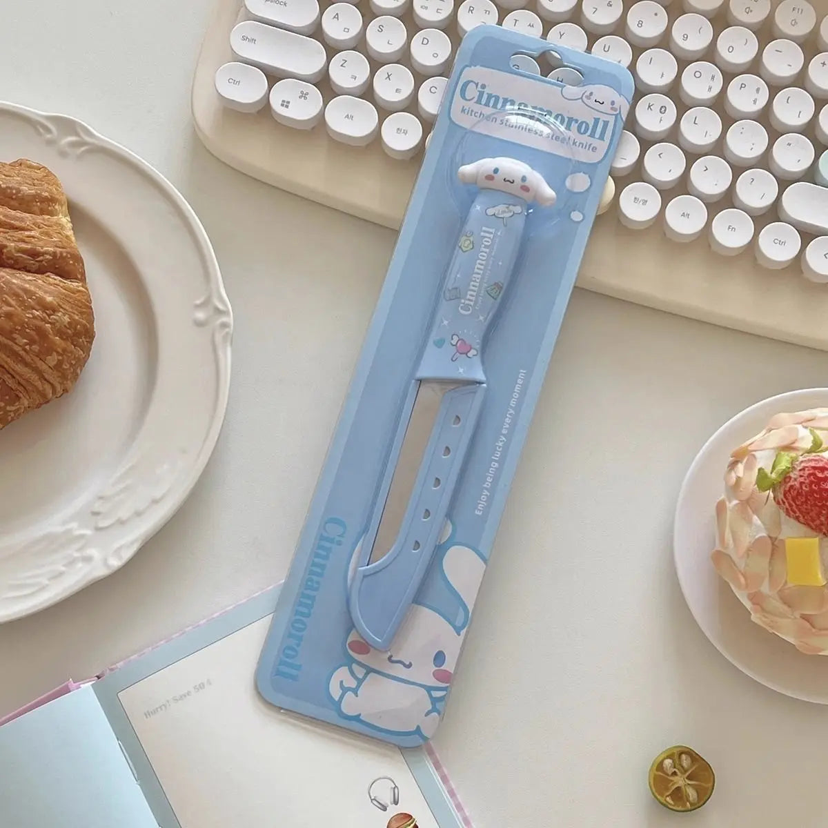 Kawaii Sanrio cartoon Hello kittykuromiMy melody cute fruit knife paring knife set kitchen dormitory knife picnic portable gift