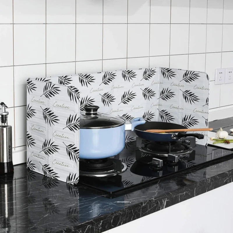 Aluminum Foil Foldable Kitchen Gas Stove Baffle Plate Portable Frying Pan Oil Splash Protection Screen Kichen Accessories Gadget