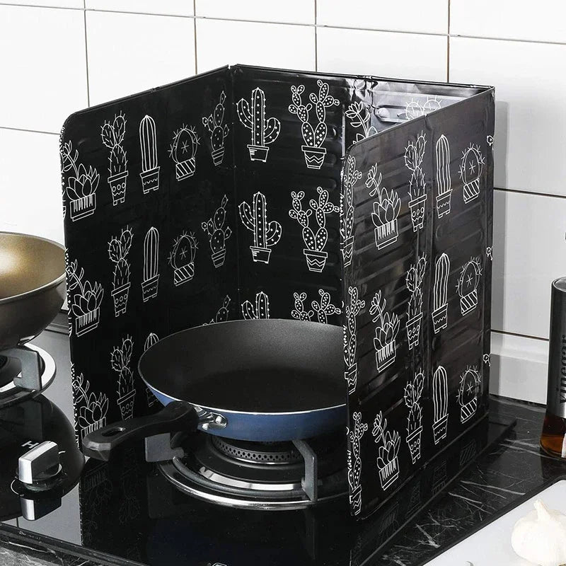 Aluminum Foil Foldable Kitchen Gas Stove Baffle Plate Portable Frying Pan Oil Splash Protection Screen Kichen Accessories Gadget
