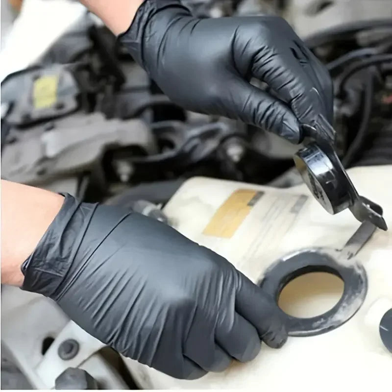 New 100PCS Black Nitrogen Glove Household Disposable Gloves Kitchen Cooking Food Cleaning Car Laundry Cleaning Waterproof Gloves