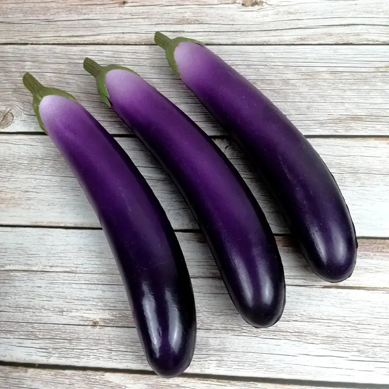 PU High Simulation Eggplant Model Artificial Decorations Eggplant Kitchen Decoration Props Foam Eggplant Artificial Vegetables