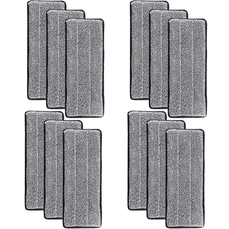 3-12pcs Microfiber Mop Pad Replacement Head Floor Cleaning Cloth Pads Flat Squeeze Hand Free Wringing Tools for Home, Kitchen