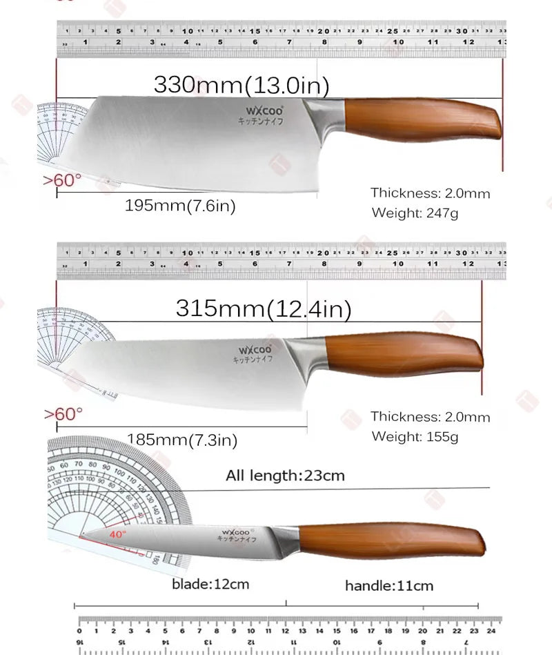 Japanese Kitchen Knives Stainless Steel Professional Chef Knife  Cleaver Santoku Knife Fruit Slicing Utility Knife Cooking Tools