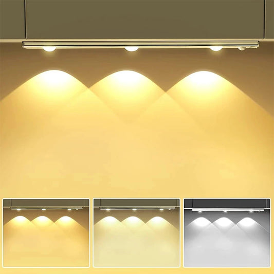 LED Night Light Motion Sensor Wireless Ultra Thin Wine Cooler Light 3 Color For Kitchen Cabinet Bedroom Wardrobe Indoor Lighting
