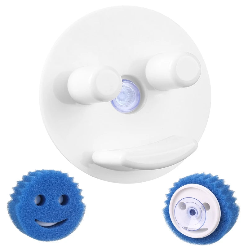 Smiling Sponge Brush Rack Suitable For Daddy Sponge Brush Suction Cup Holder Kitchen Sink Hanger Kitchen Storage Tools Supplies
